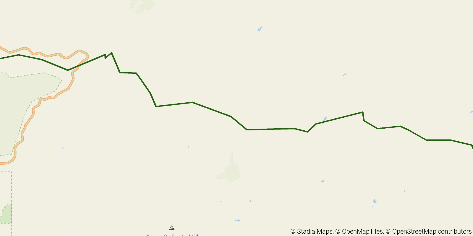 Route map of the Arizona Trail — Passage 10: Redington Pass on OpenStreetMap terrain