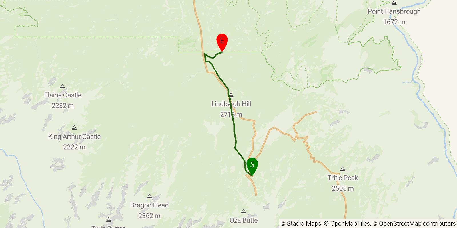 Route map of the Arizona Trail — Passage 39: Grand Canyon - North Rim on OpenStreetMap terrain