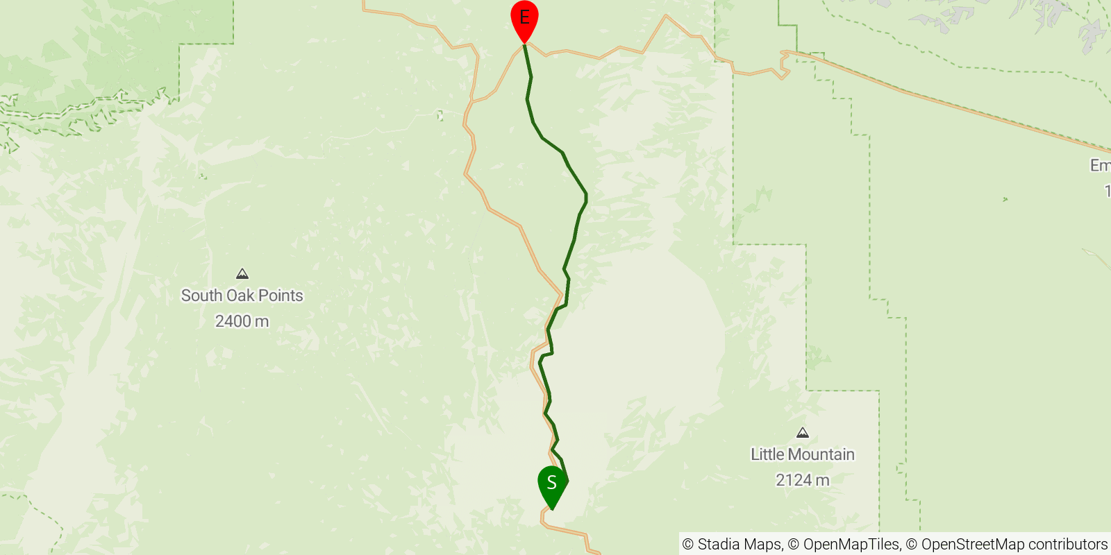 Route map of the Arizona Trail — Passage 41: Kaibab Plateau Central on OpenStreetMap terrain