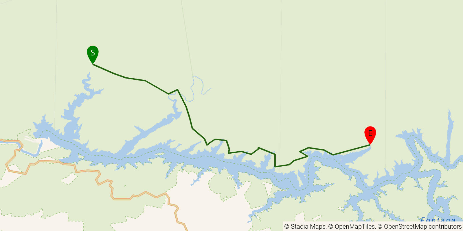 Route map of the Benton MacKaye Trail — Section 21: Eagle Creek Trail junction to Backcountry Campsite 98 on OpenStreetMap terrain