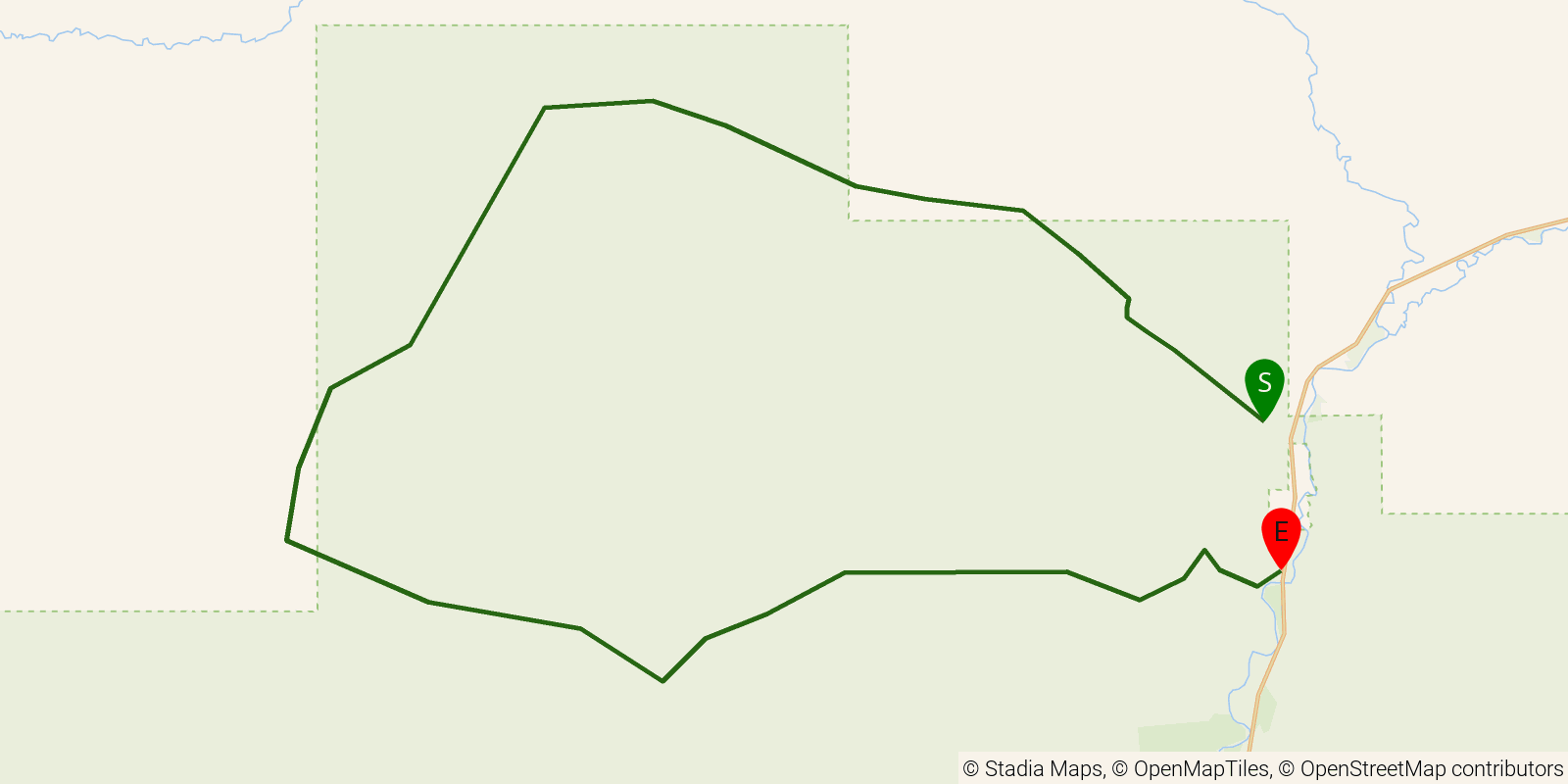 Route map of the Chena Dome Trail on OpenStreetMap terrain