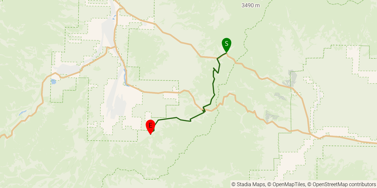 Route map of the Colorado Trail — Segment 18: Colorado Hwy 114 to Saguache Park Road on OpenStreetMap terrain