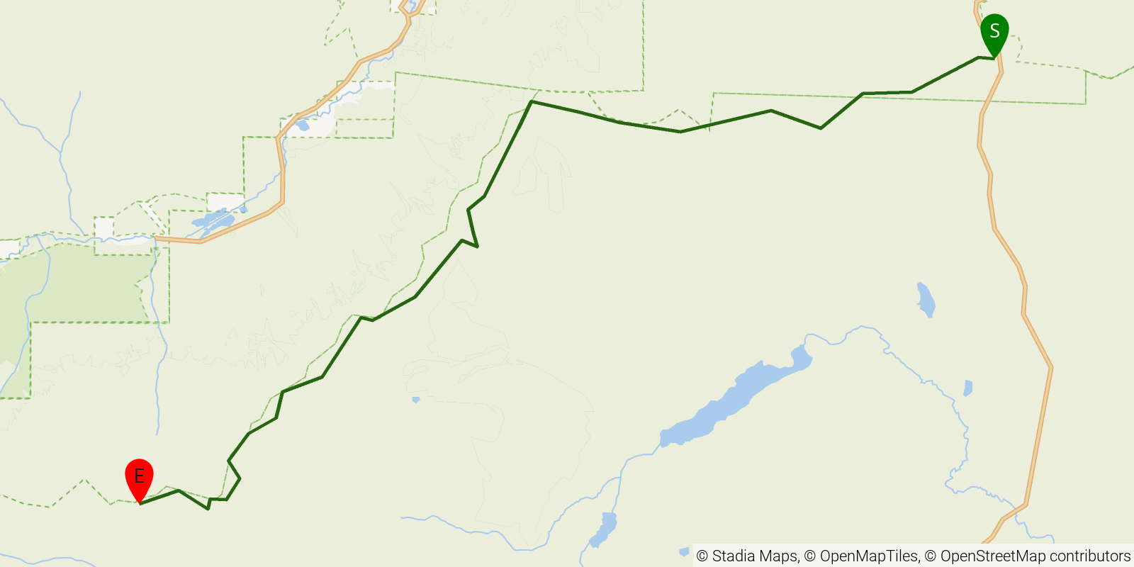 Route map of the Colorado Trail — Segment 22: Spring Creek Pass to Carson Saddle on OpenStreetMap terrain