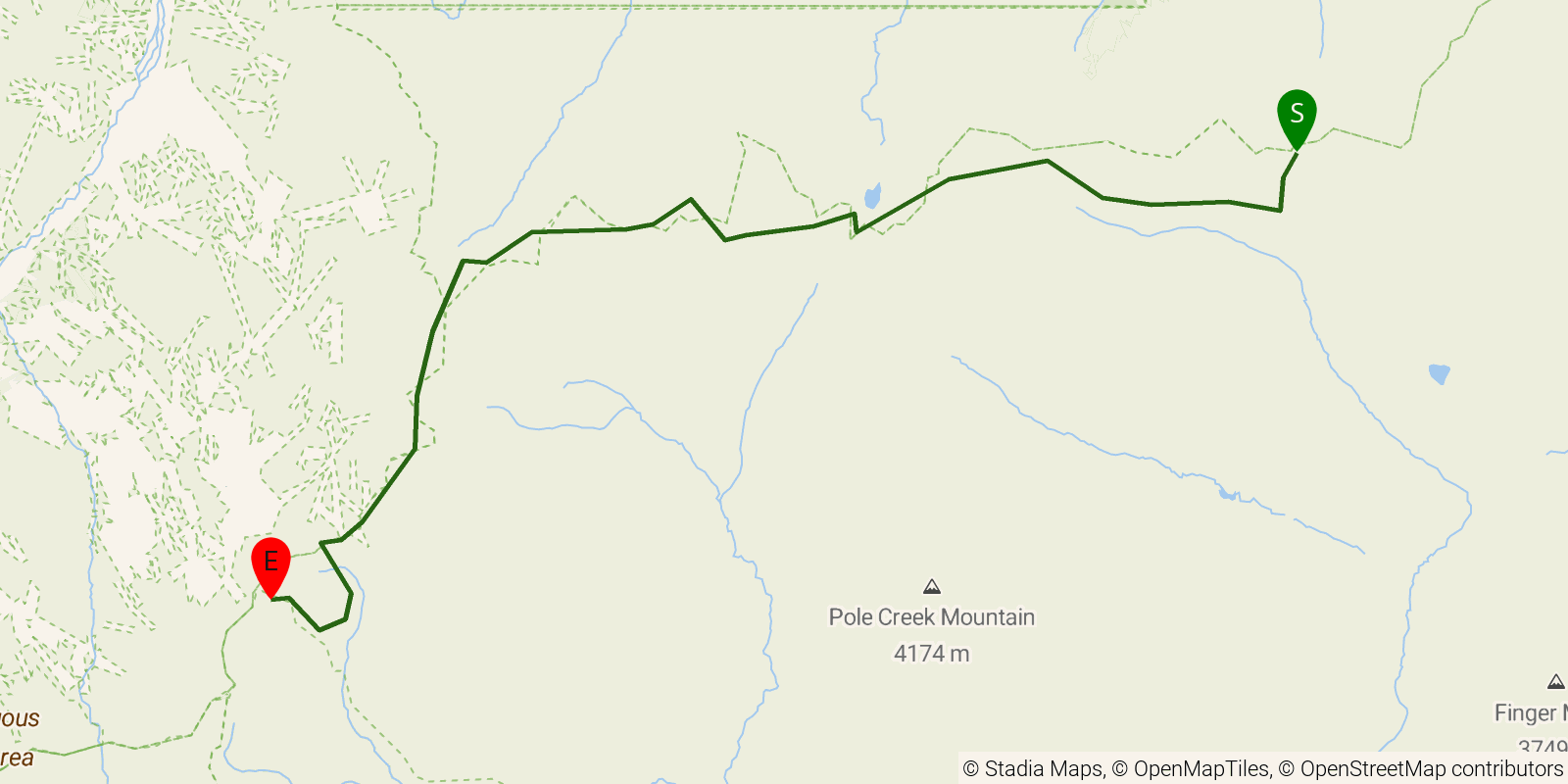 Route map of the Colorado Trail — Segment 23: Carson Saddle to Stony Pass on OpenStreetMap terrain