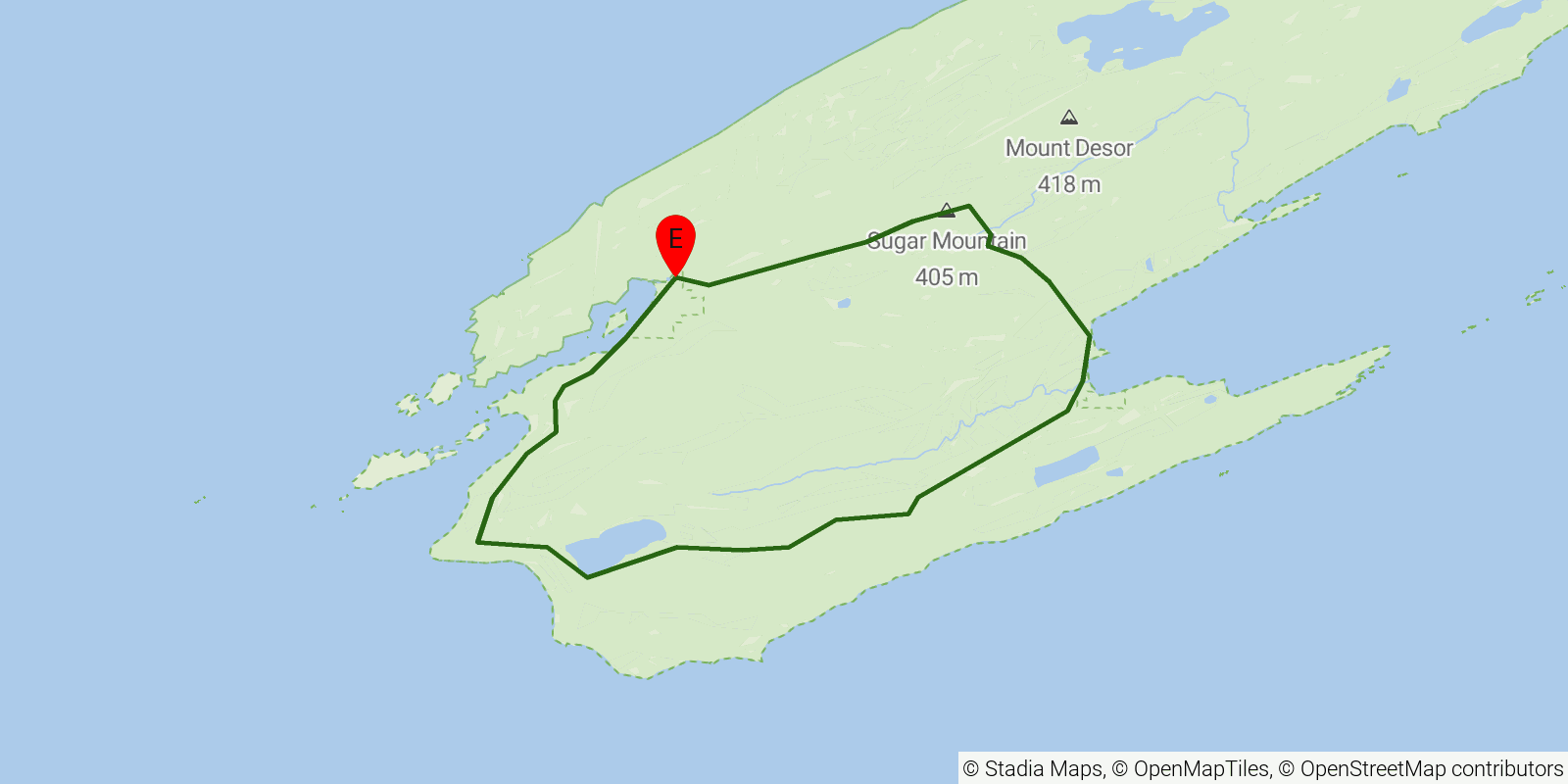 Route map of the Feldtmann Loop on OpenStreetMap terrain