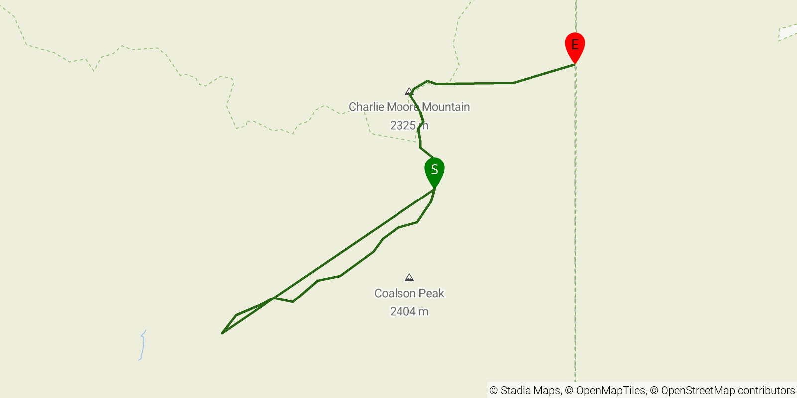 Route map of the Grand Enchantment Trail — Segment 17 on OpenStreetMap terrain