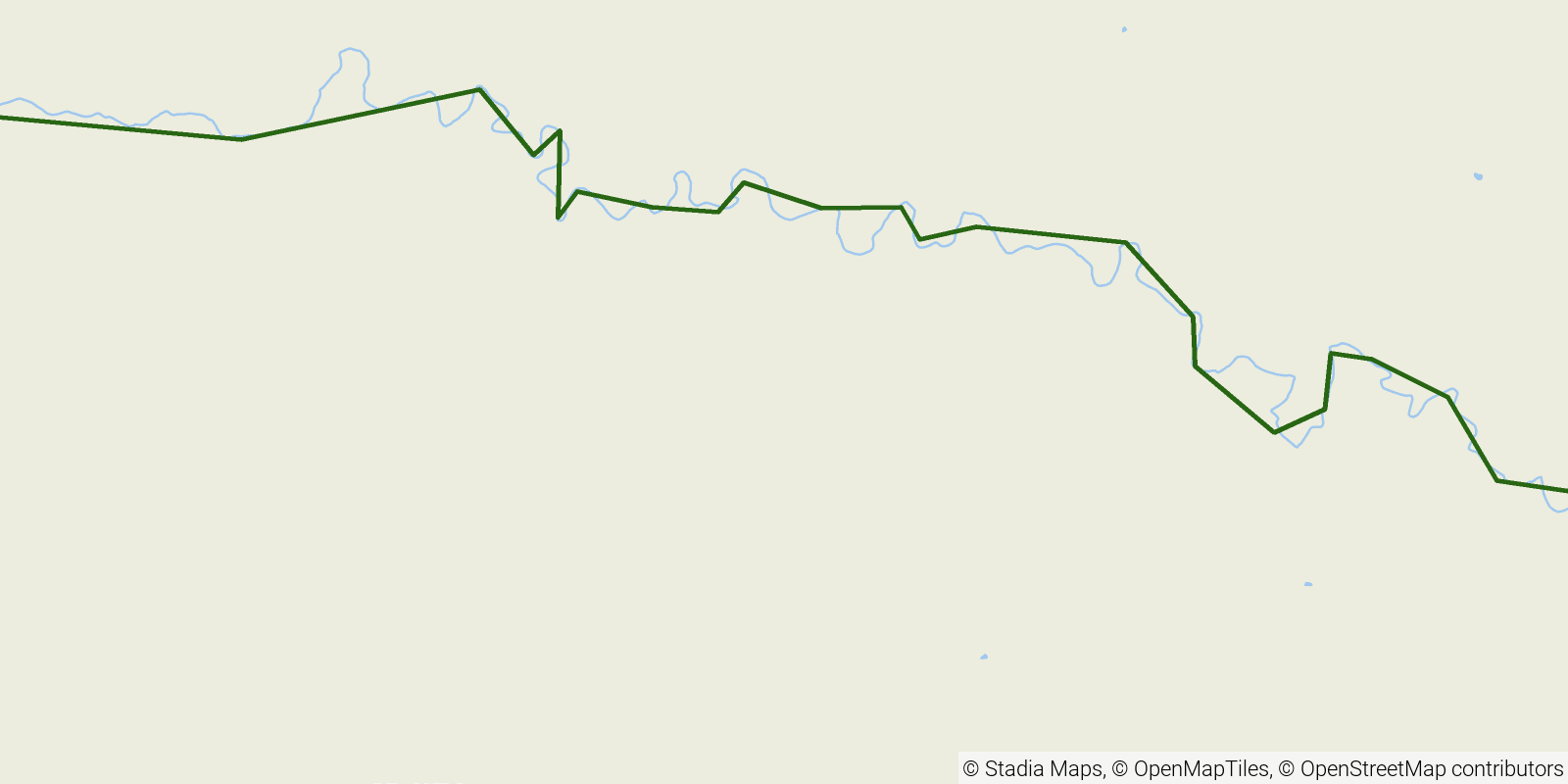 Route map of the Grand Enchantment Trail — Segment 21 on OpenStreetMap terrain