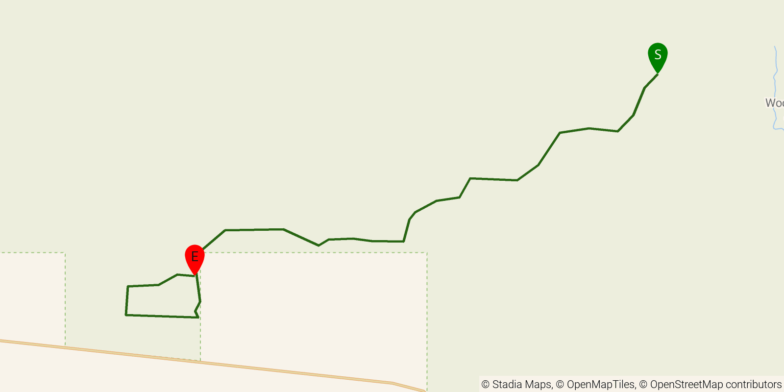 Route map of the Larapinta Trail (Section 6) on OpenStreetMap terrain