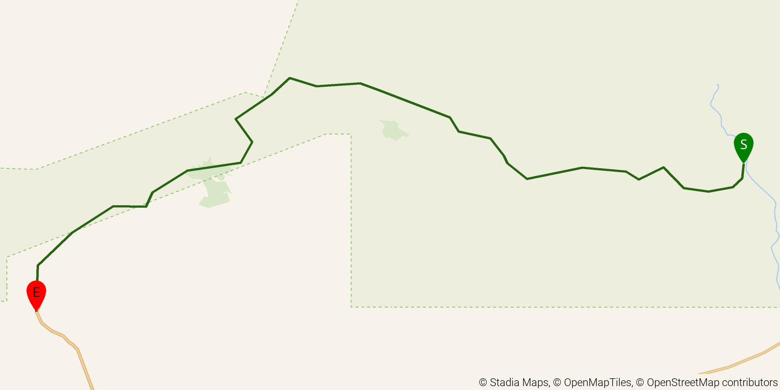Route map of the Larapinta Trail — Sections 2–3: Simpsons Gap to Standley Chasm on OpenStreetMap terrain