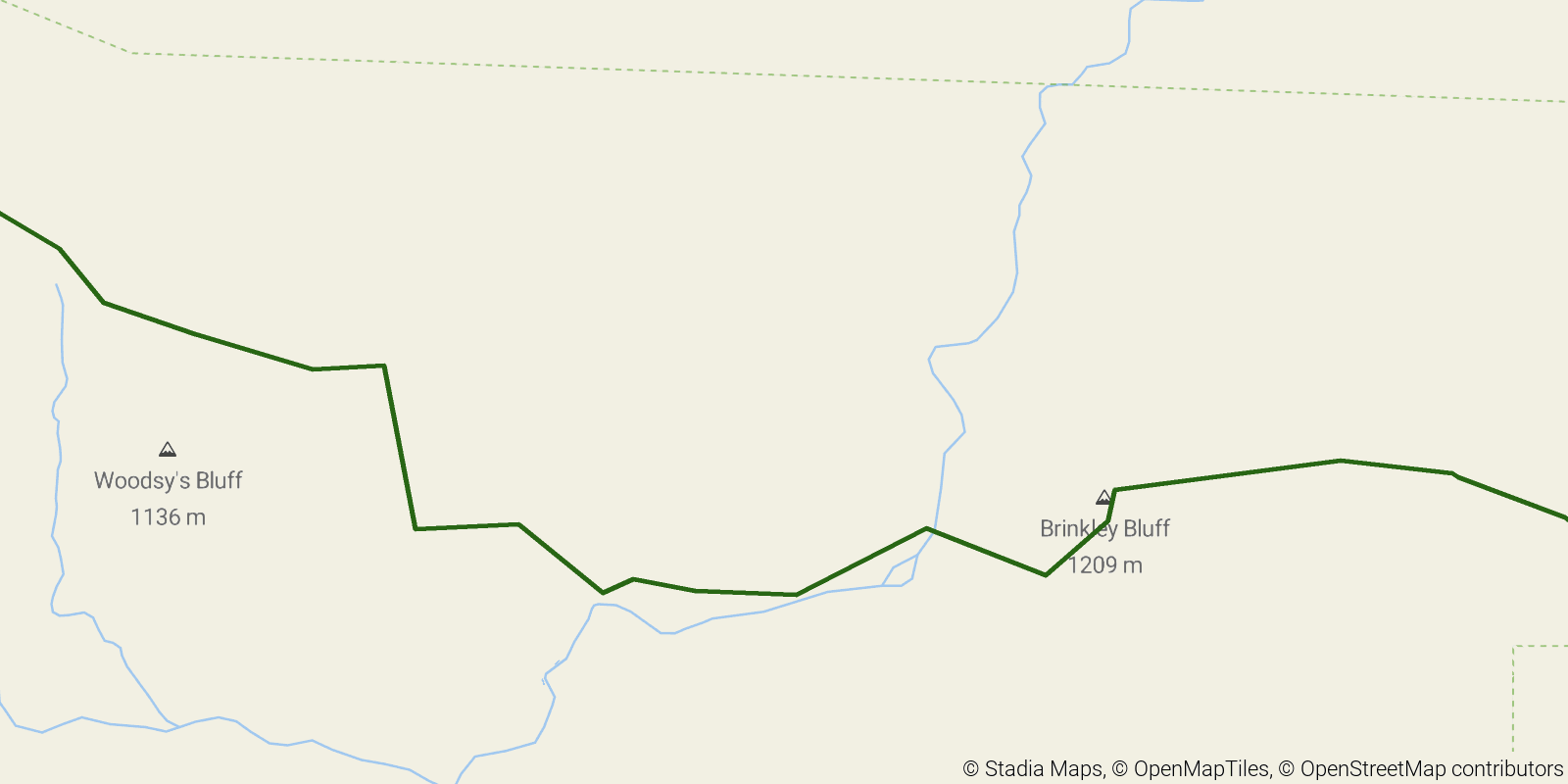 Route map of the Larapinta Trail — Sections 4–5: Standley Chasm to Hugh Gorge on OpenStreetMap terrain