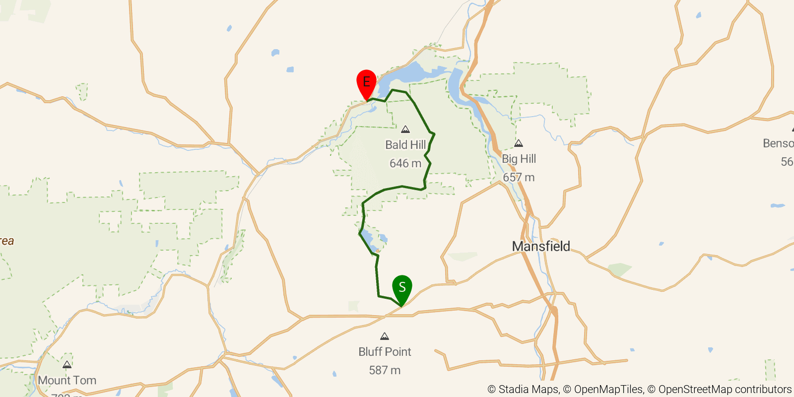 Route map of the Mid State Trail — Section 19: US 6 to PA 287 at Ives Run Recreation Area on OpenStreetMap terrain