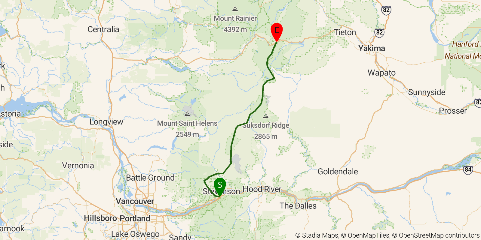 Route map of the PCT — Washington Section H on OpenStreetMap terrain